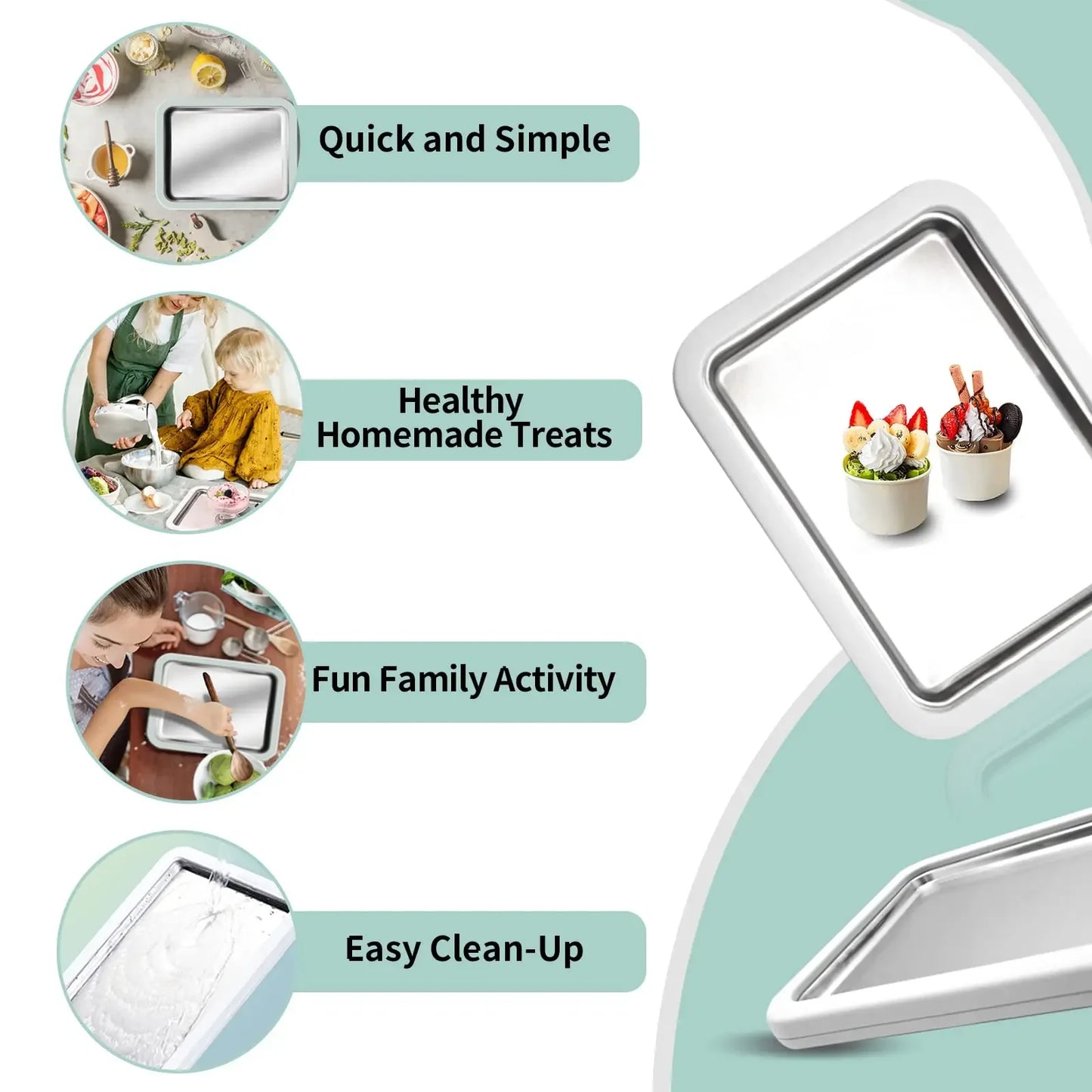 Multifunctional Rolled Ice Cream Maker - Cold Sweet Fried Ice Pan