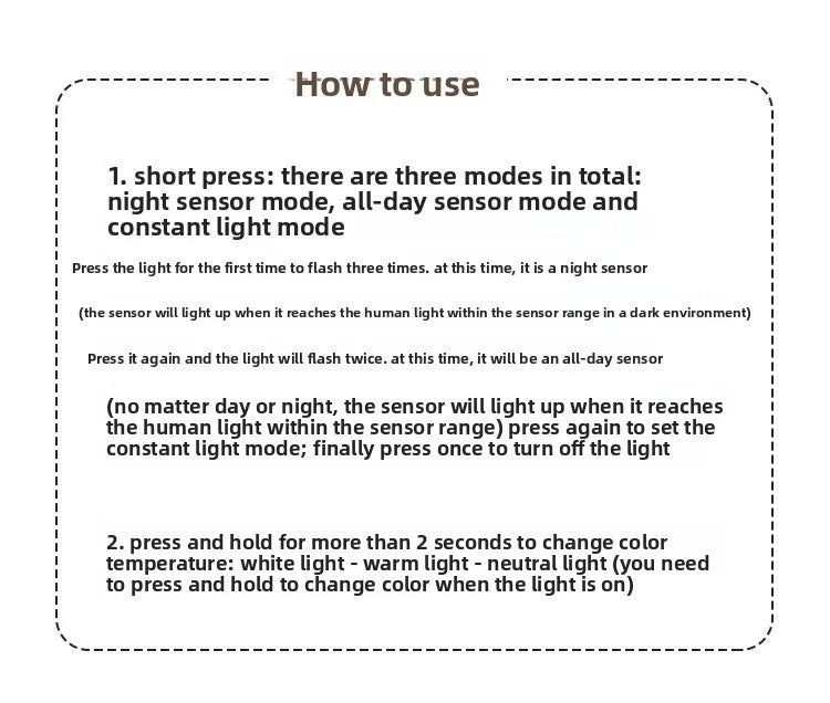 Motion Sensor Light Led Lamp