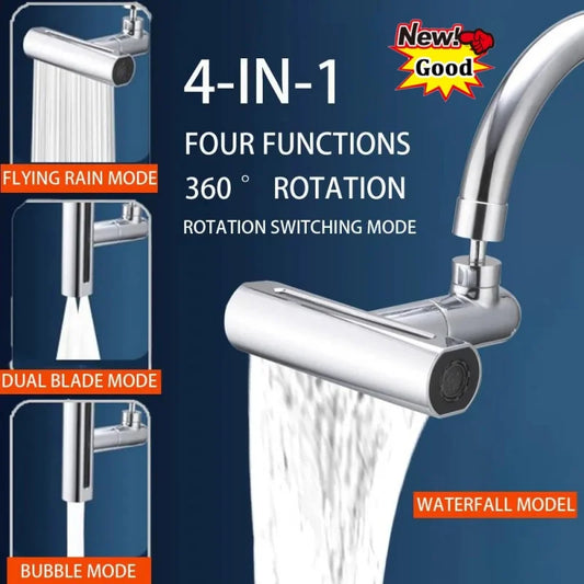 New 4 Modes Waterfall Kitchen Faucet Universal 720°