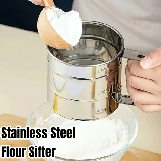 Fine Mesh Flour Sifter with Handle Stainless Steel